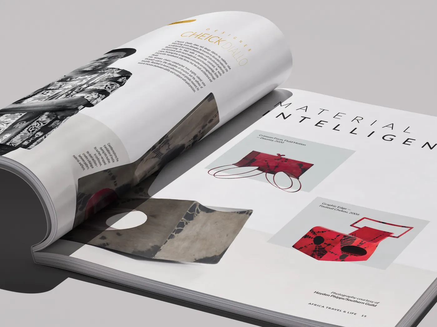 An open issue of Africa Travel and Life, pages curling on silk paper