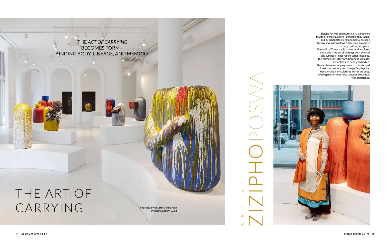 Spread from the current issue: Zizipho Poswa, The Art of Carrying