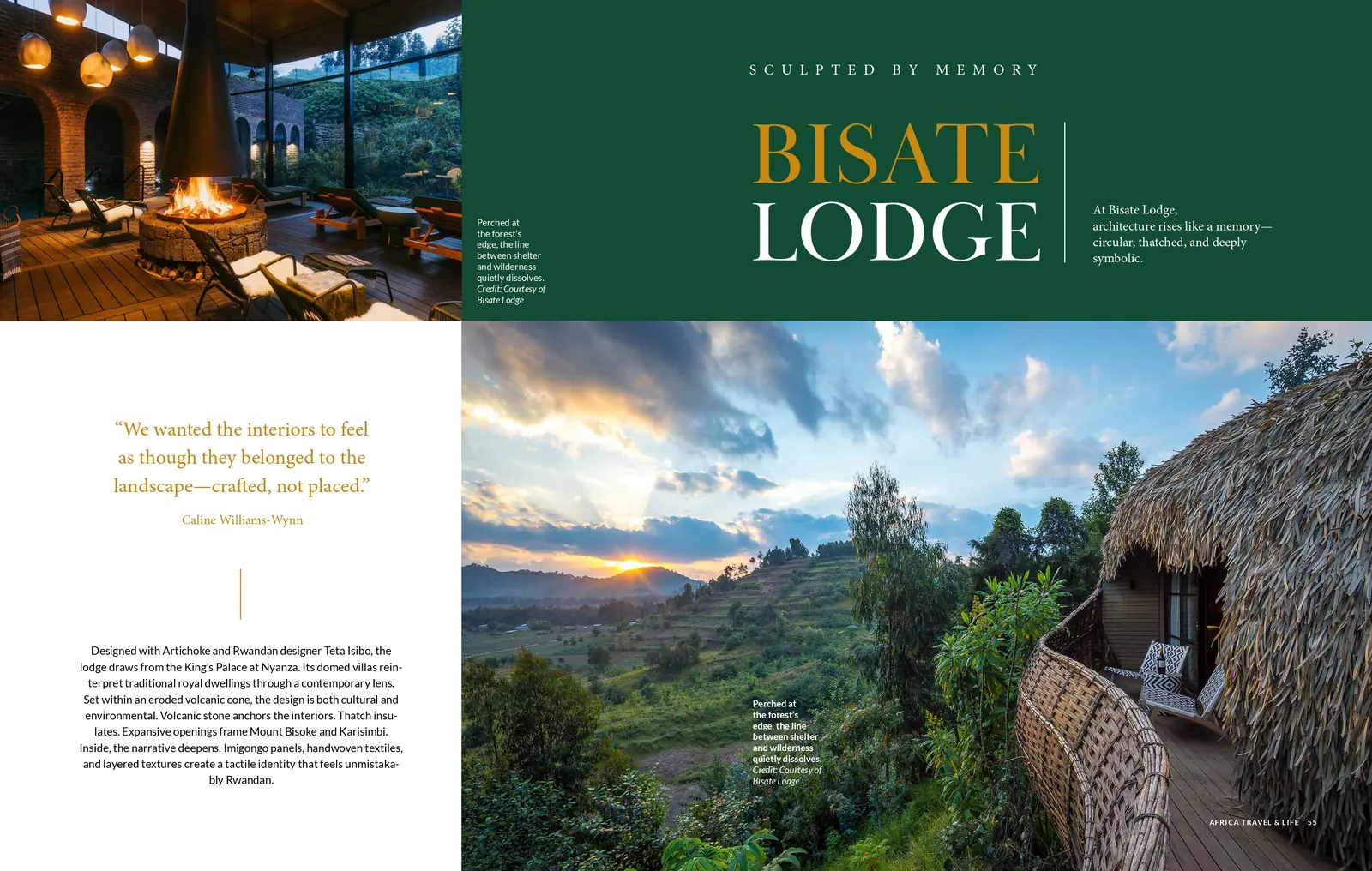 Spread from the current issue: Bisate Lodge