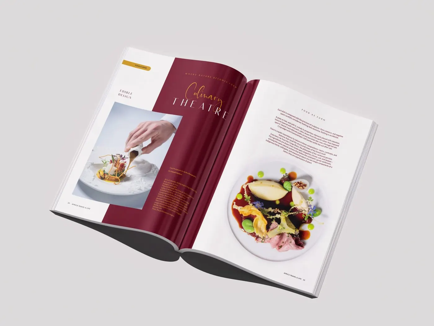 A panoramic typographic spread from the magazine