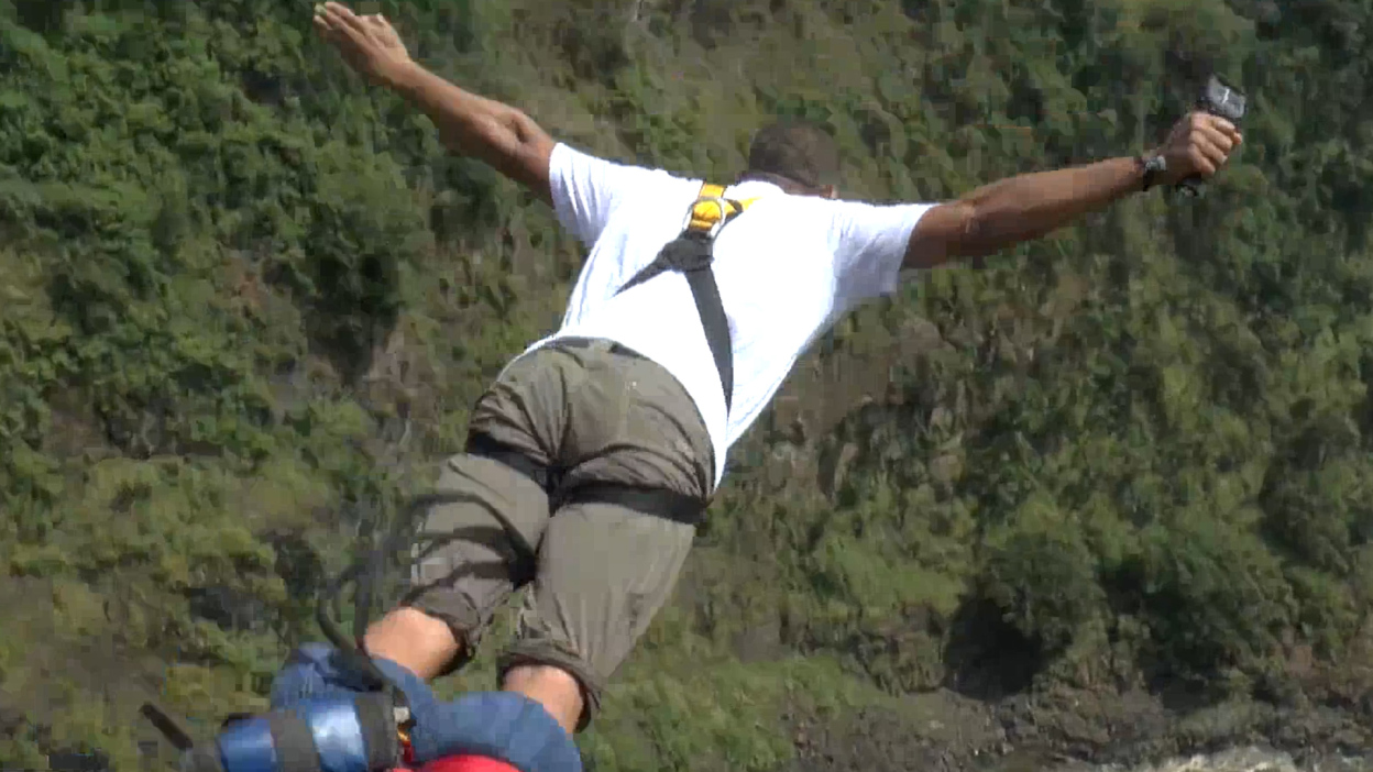 Actor Will Smith Bungee Jumps Victoria Falls